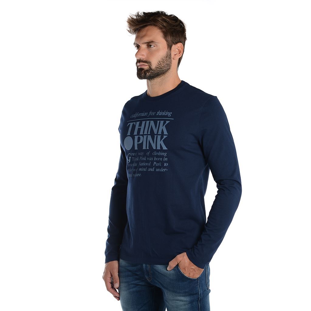 Think Pink T-shirt Uomo Manica Lunga Fw1800