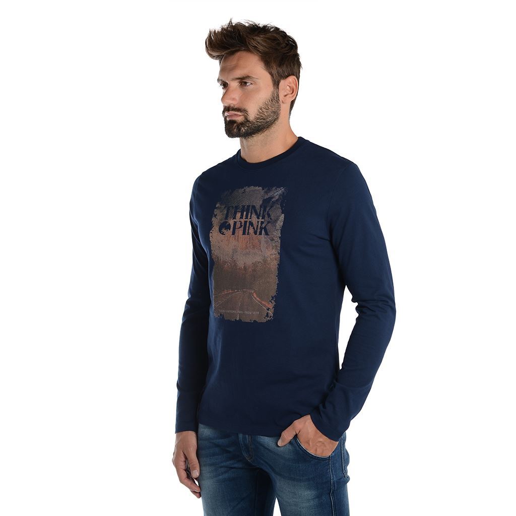 Think Pink T-shirt Uomo Manica Lunga Fw1802