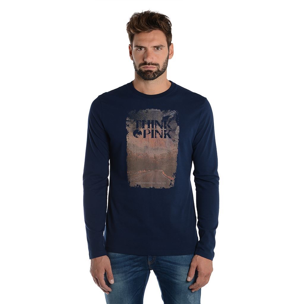 Think Pink T-shirt Uomo Manica Lunga fw1802