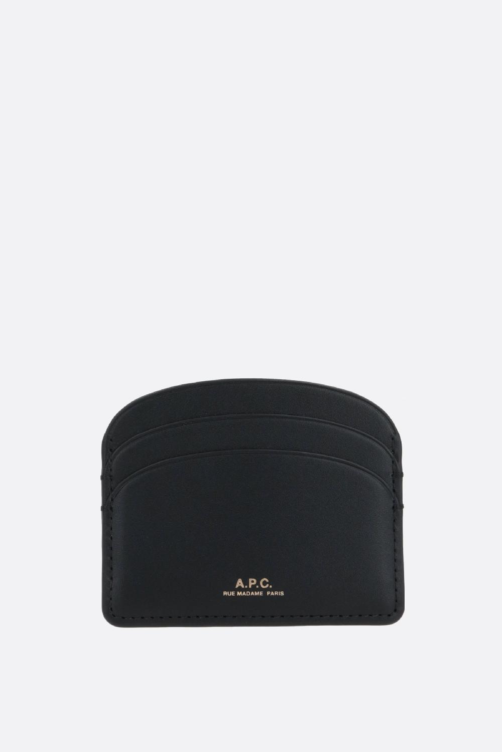 A.P.C. porta carte Demi-Lune in pelle liscia