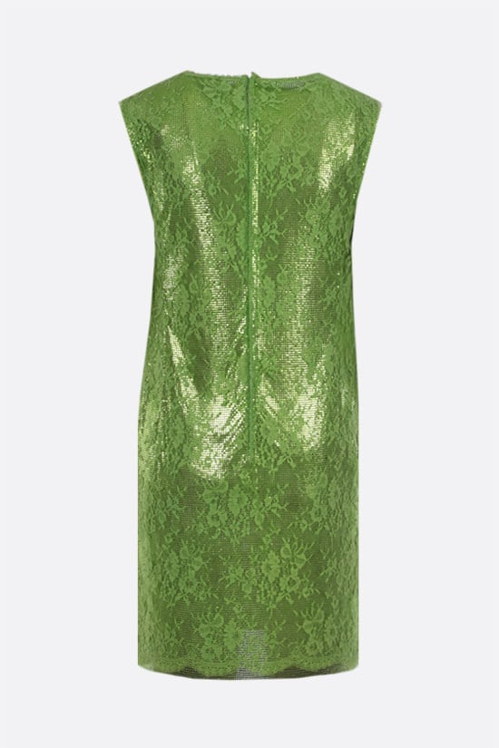 GIANNI VERSACE WOMAN Abito A Tubino In Maglia Metallica Oroton E Pizzo