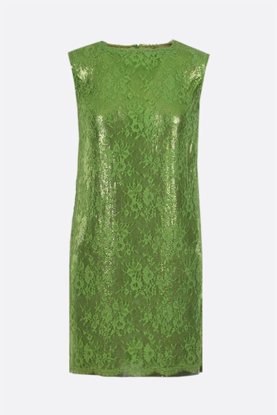 GIANNI VERSACE WOMAN abito a tubino in maglia metallica Oroton e pizzo