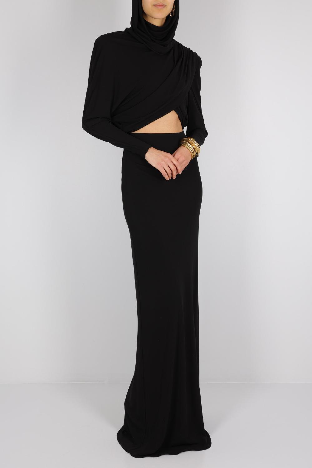 SAINT LAURENT Abito Con Cappuccio In Viscosa Sostenibile