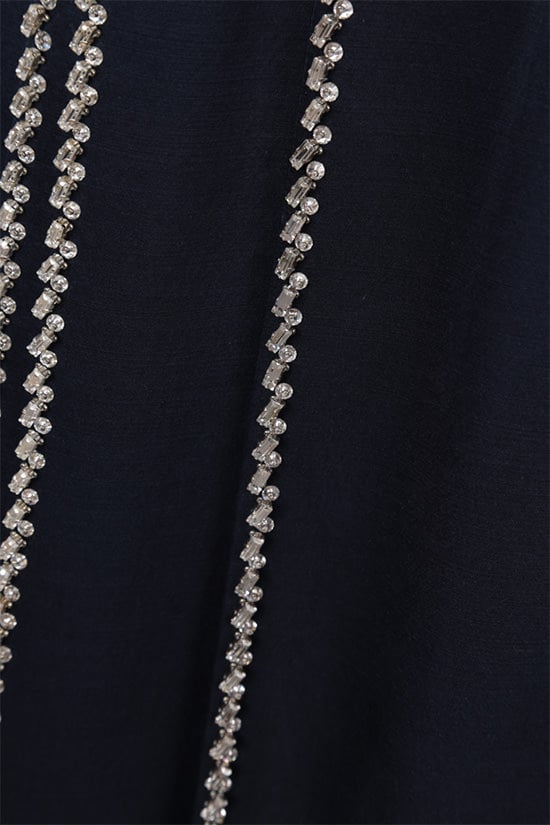 PRADA Abito Corto In Radzmire E Chiffon Con Cristalli