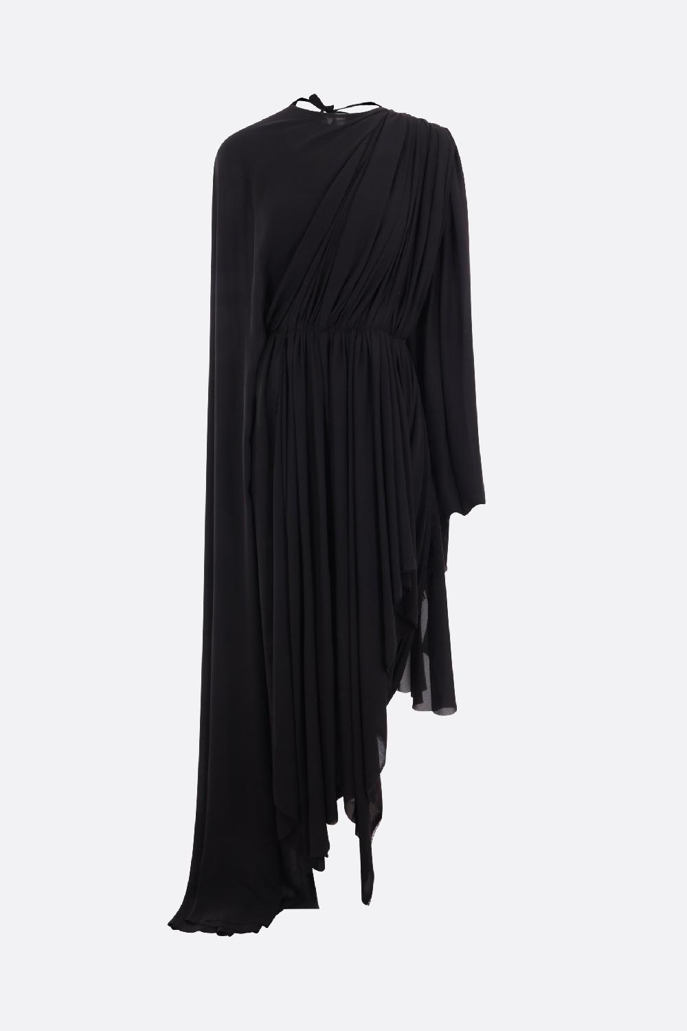 BALENCIAGA abito drappeggiato oversize in crepe tecnico leggero