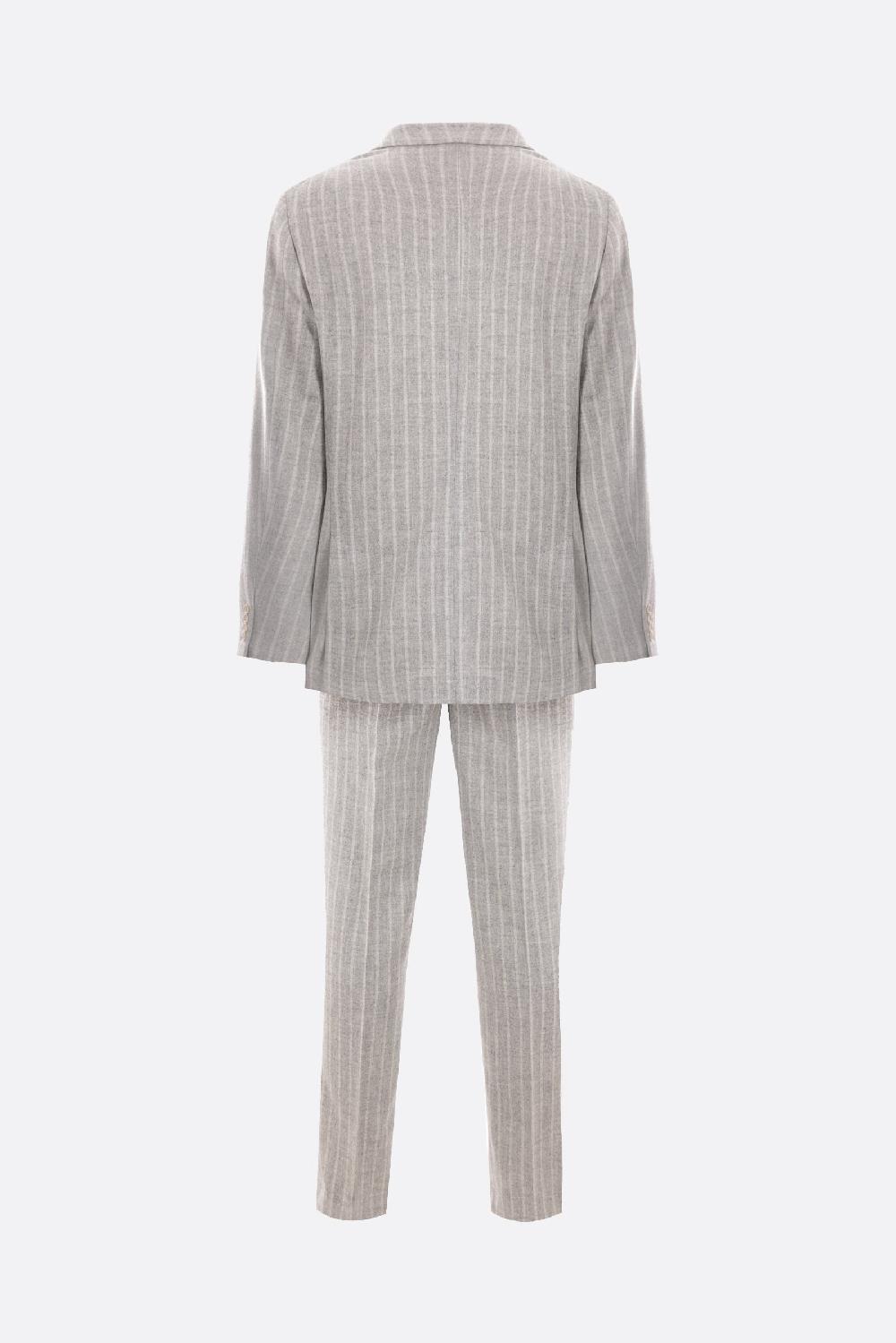 BRUNELLO CUCINELLI Abito Due Pezzi In Gessato Di Alpaca E Lana