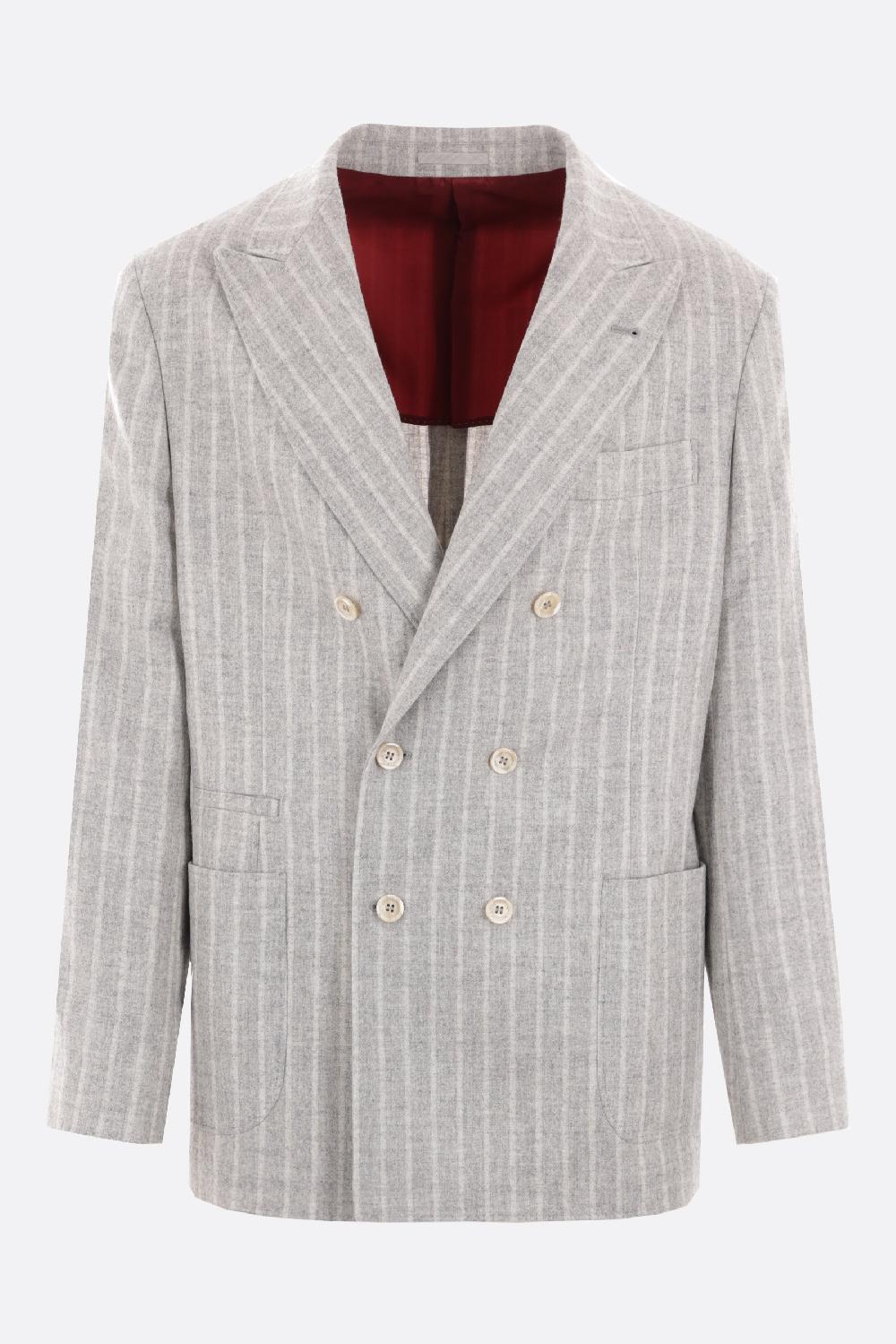 BRUNELLO CUCINELLI Abito Due Pezzi In Gessato Di Alpaca E Lana