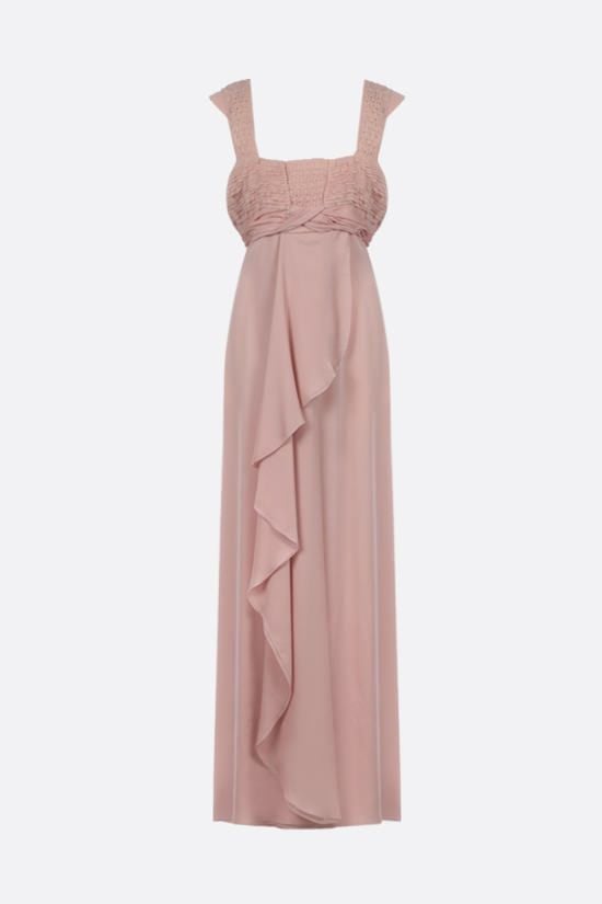 VALENTINO WOMAN abito lungo in chiffon con corpetto ricamato
