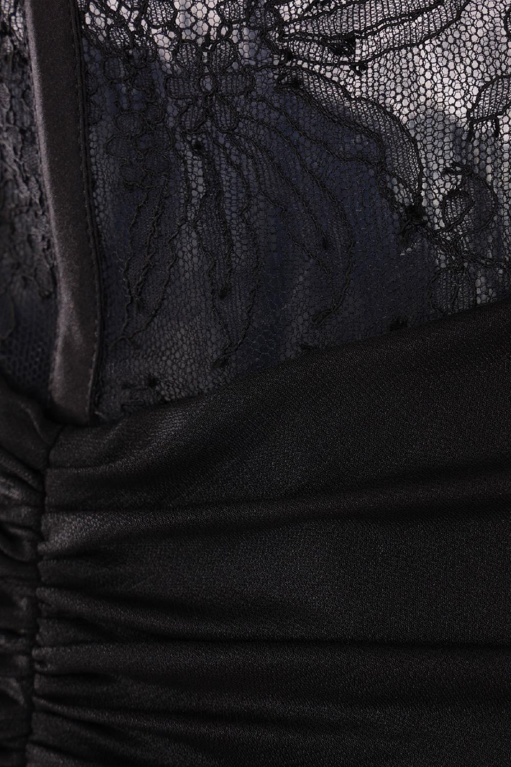 ALESSANDRA RICH Abito Lungo In Jersey Laminato E Pizzo