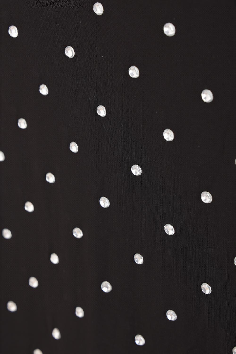 RABANNE Abito Lungo In Jersey Stretch Con Cristalli