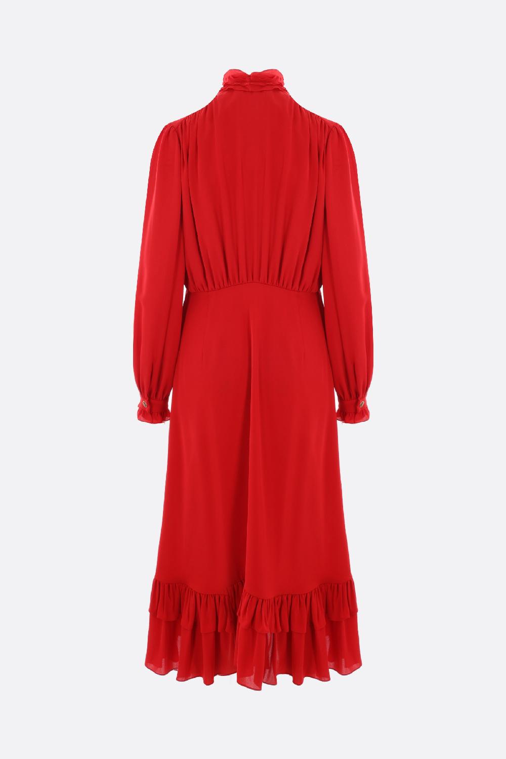 VALENTINO GARAVANI Abito Midi In Georgette Con Rouches