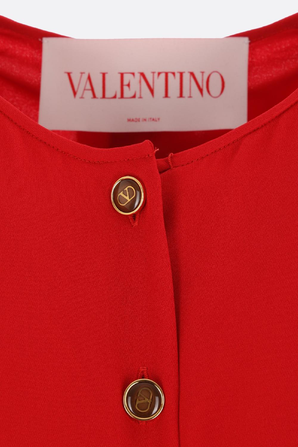 VALENTINO GARAVANI Abito Midi In Georgette Con Rouches