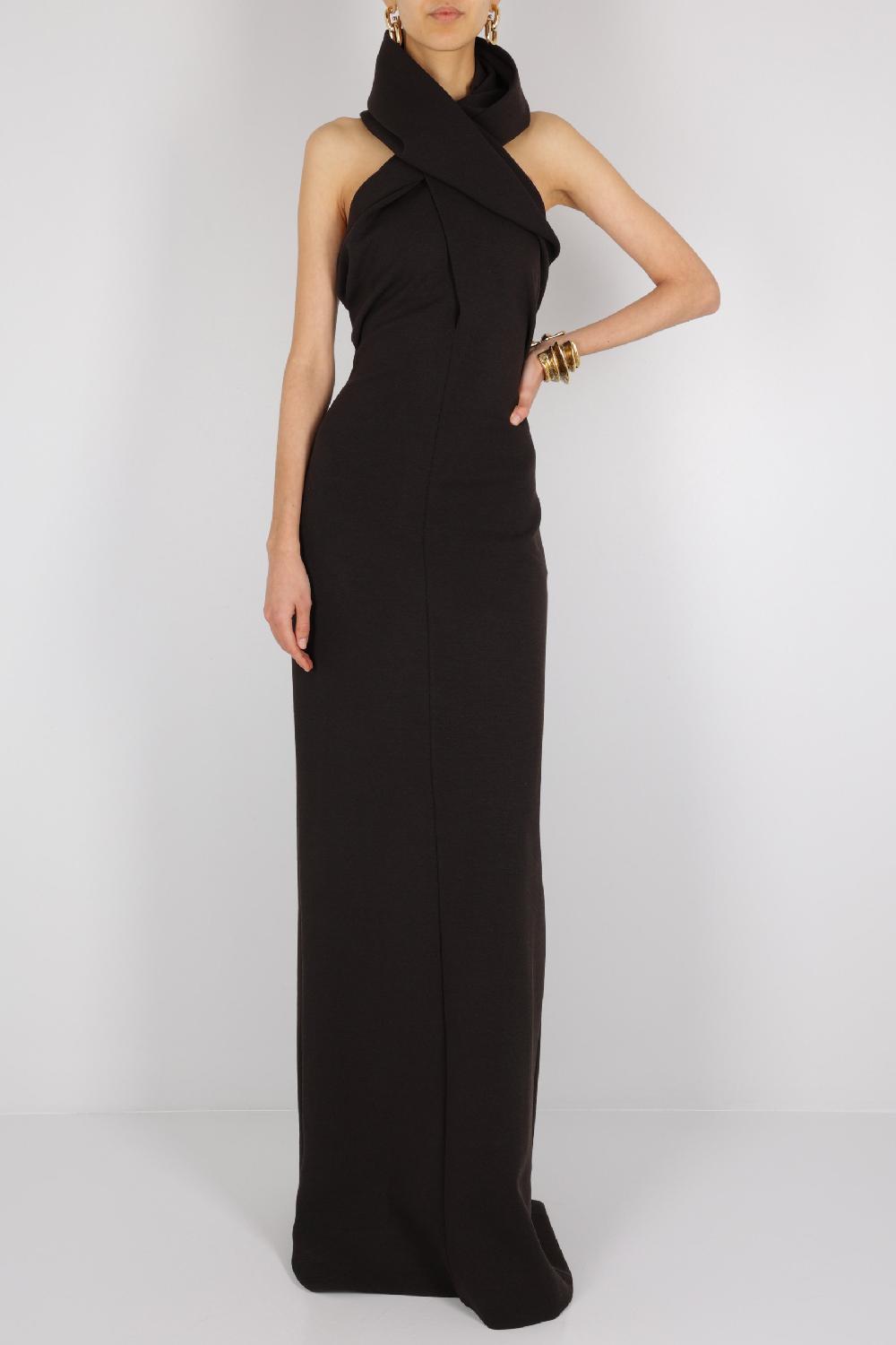 SAINT LAURENT Abito Smanicato Con Cappuccio In Maglia Di Misto Lana