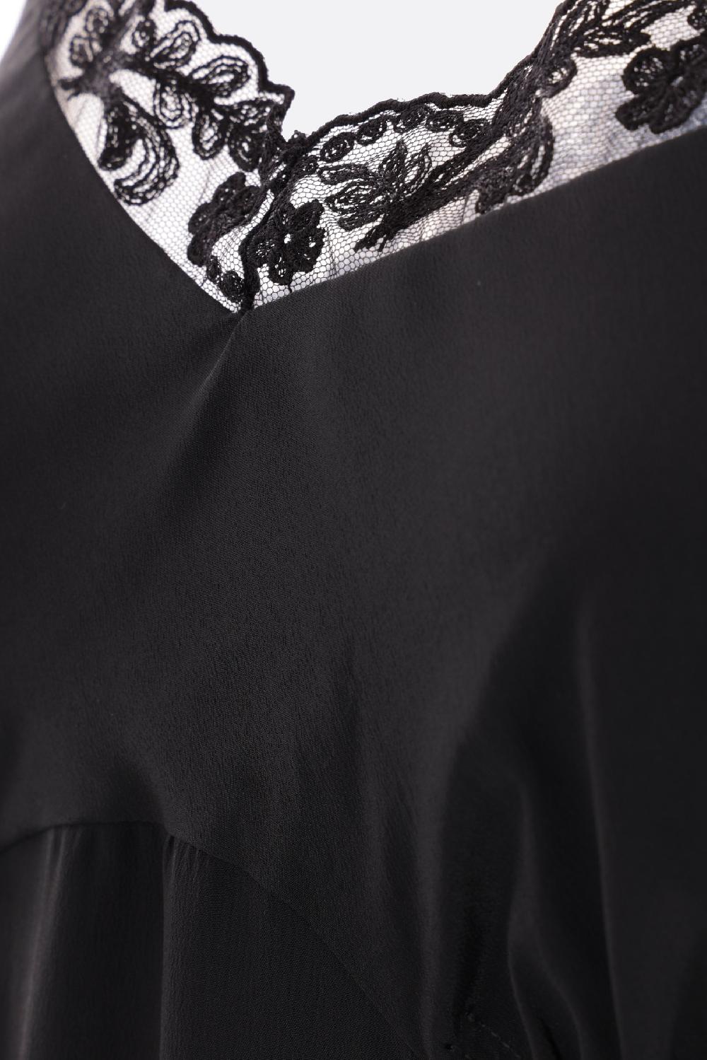 SIMONE ROCHA Abito Sottoveste In Crepe De Chine Con Bordi In Pizzo