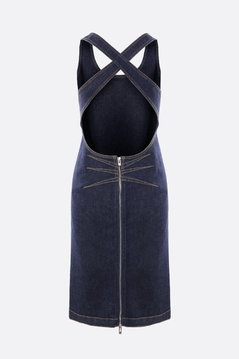 ALAIA Abito Sculpt Smanicato In Denim