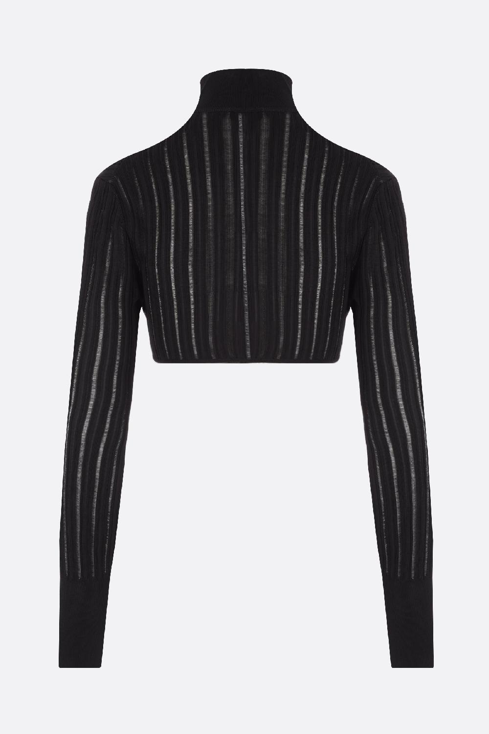 ALAIA Cardigan Cropped Crinoline In Maglia