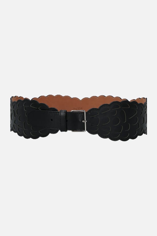 ALAIA cintura alta in pelle laserata