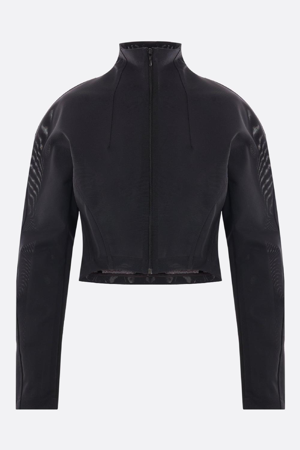 ALAIA giubbotto in tulle compatto stretch