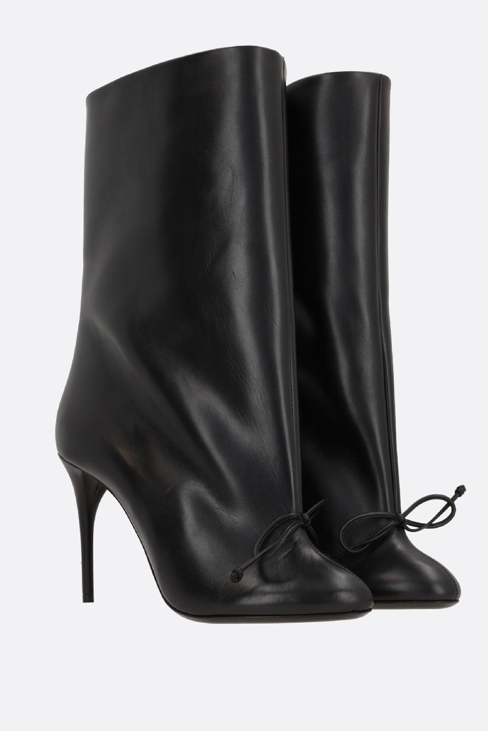 ALAIA Stivale In Pelle Liscia Con Fiocco