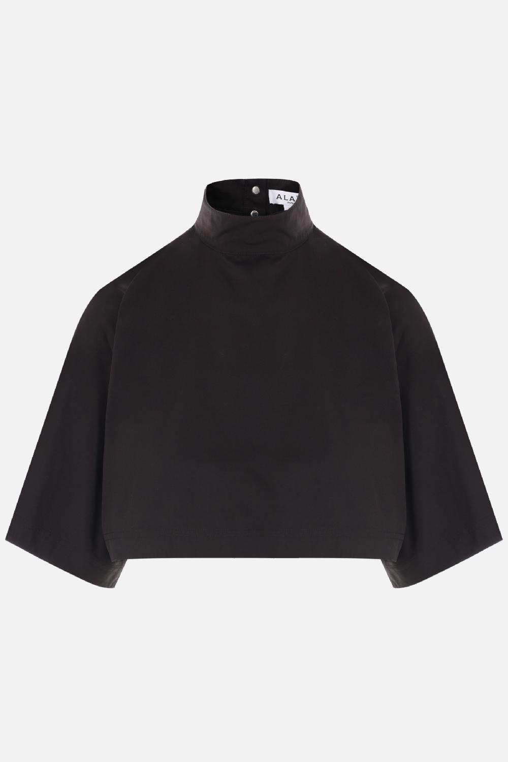 ALAIA top cropped in popeline di cotone