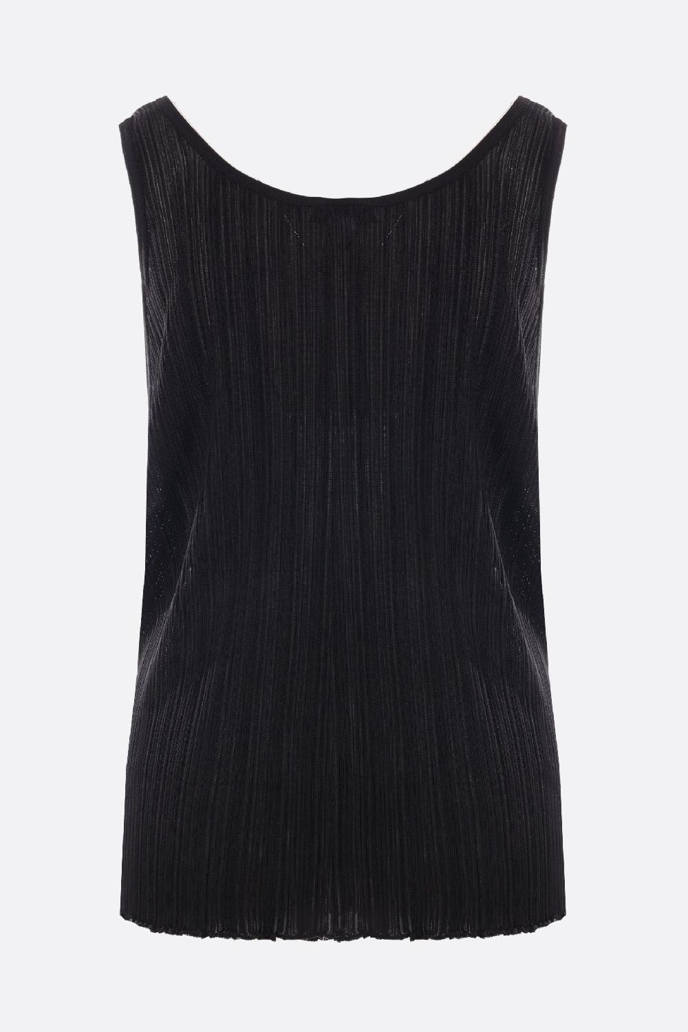 ALAIA Top Smanicato In Maglia A Pieghe