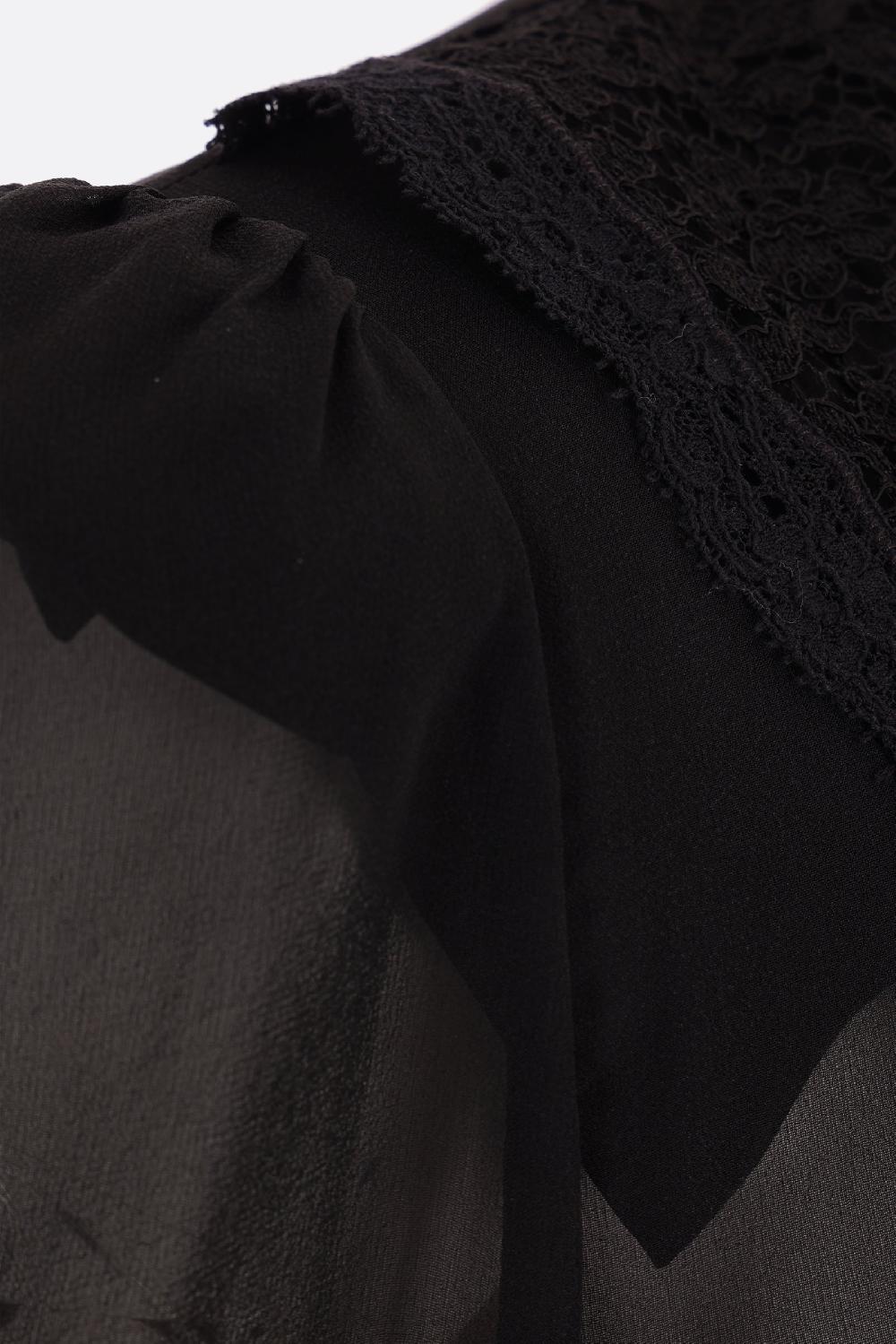 ALESSANDRA RICH Abito Lungo In Georgette E Pizzo