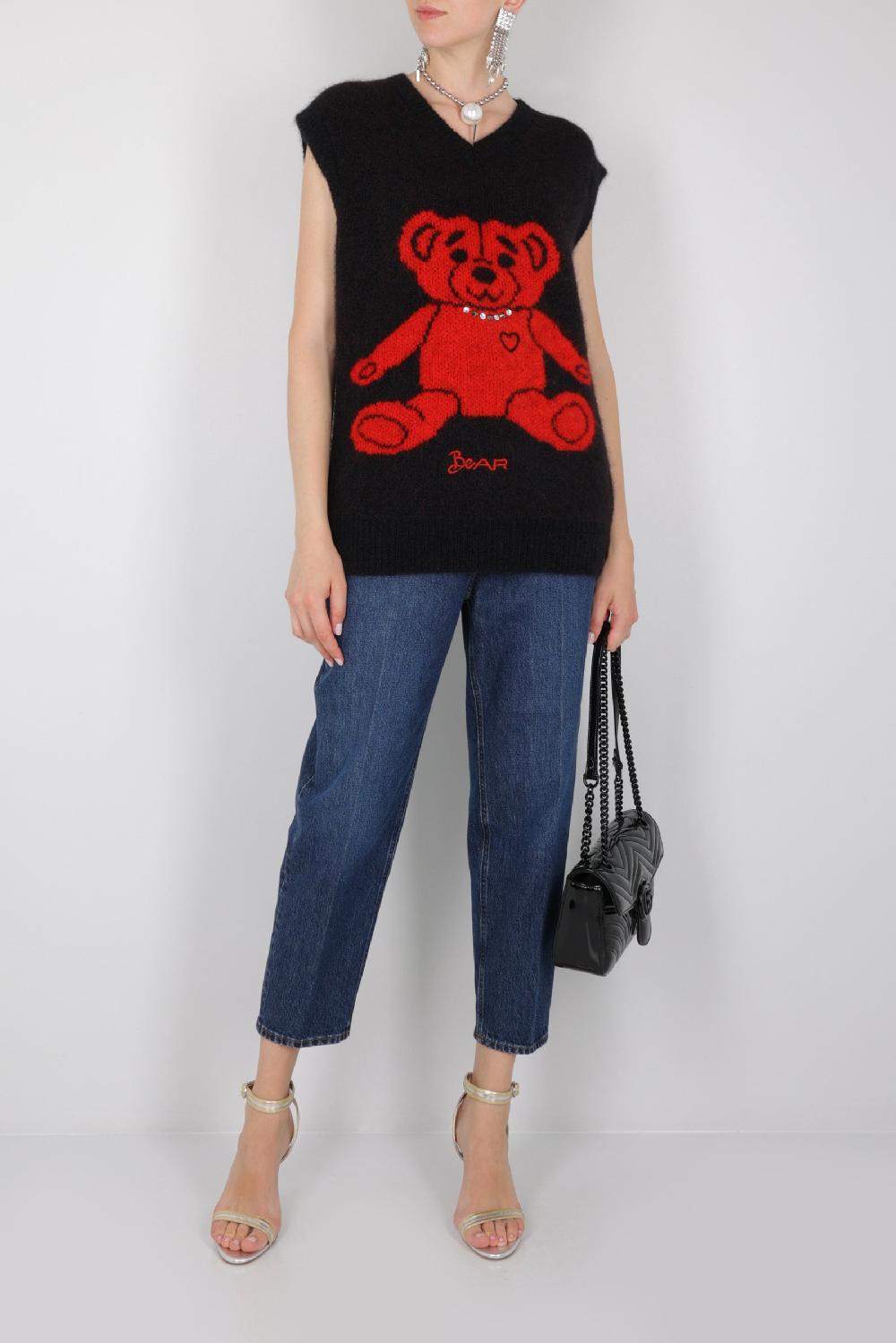 ALESSANDRA RICH Pullover Smanicato In Misto Mohair
