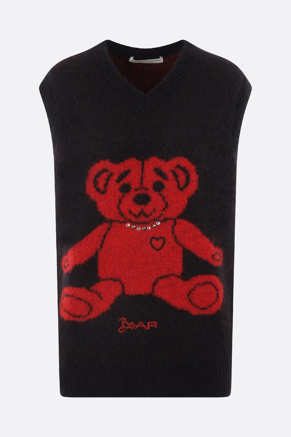 ALESSANDRA RICH pullover smanicato in misto mohair