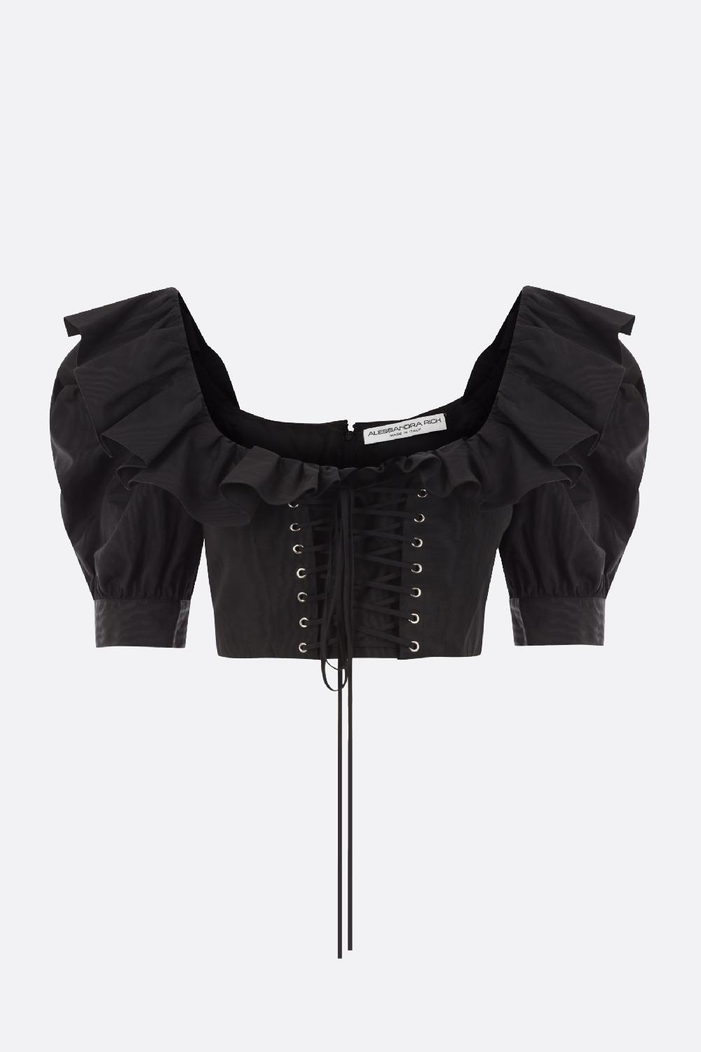 ALESSANDRA RICH Top Cropped In Polyfaille Moiré