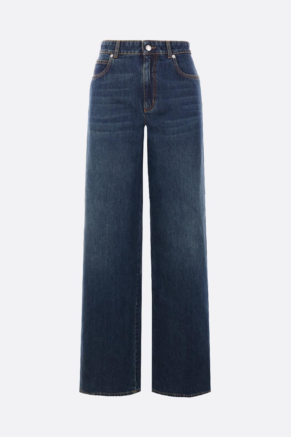 ALEXANDER McQUEEN jeans a gamba ampia in denim