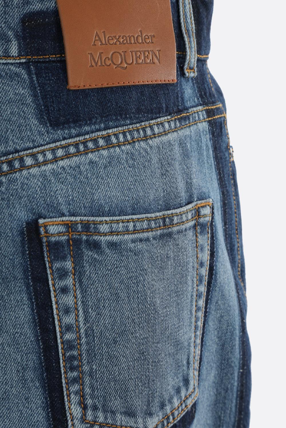 ALEXANDER McQUEEN Jeans A Gamba Larga In Denim