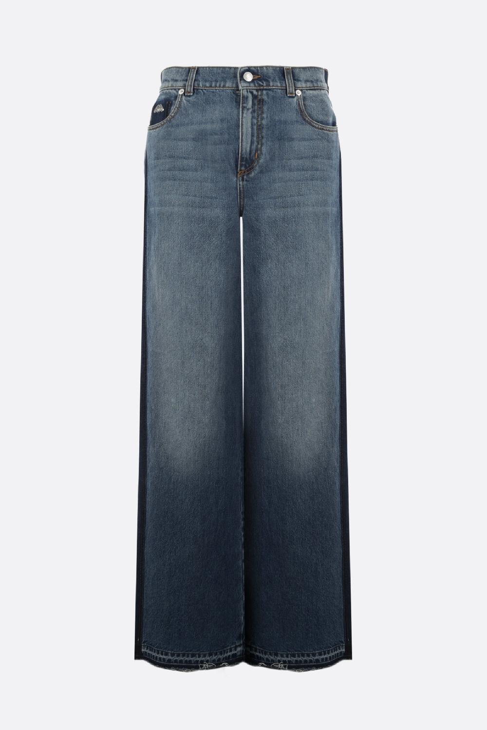 ALEXANDER McQUEEN jeans a gamba larga in denim