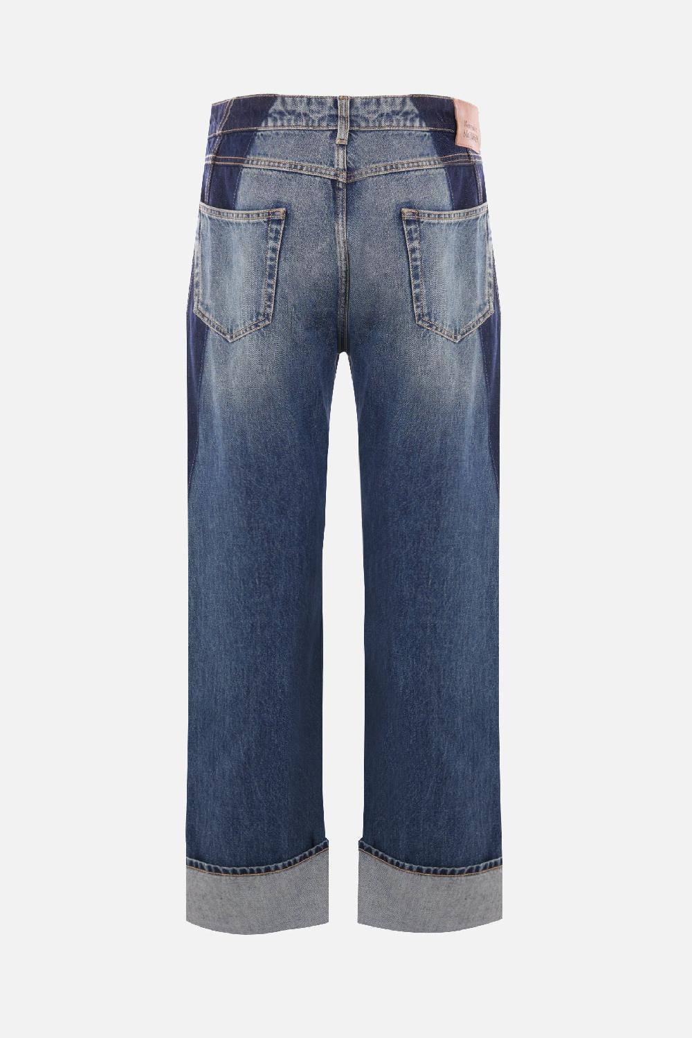 ALEXANDER McQUEEN Jeans In Denim Con Bande Ritorte