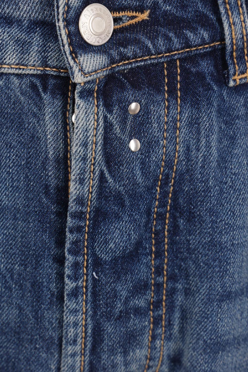 ALEXANDER McQUEEN Jeans In Denim Con Bande Ritorte