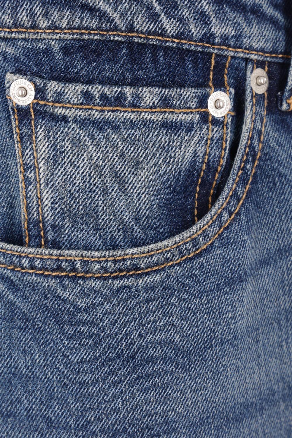 ALEXANDER McQUEEN Jeans In Denim Con Bande Ritorte