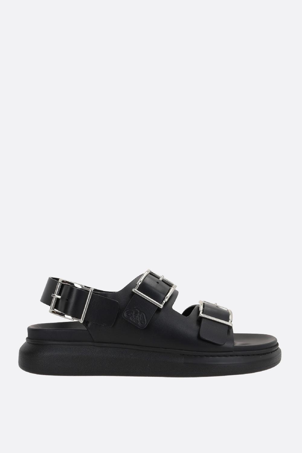 ALEXANDER McQUEEN sandalo flat in pelle liscia