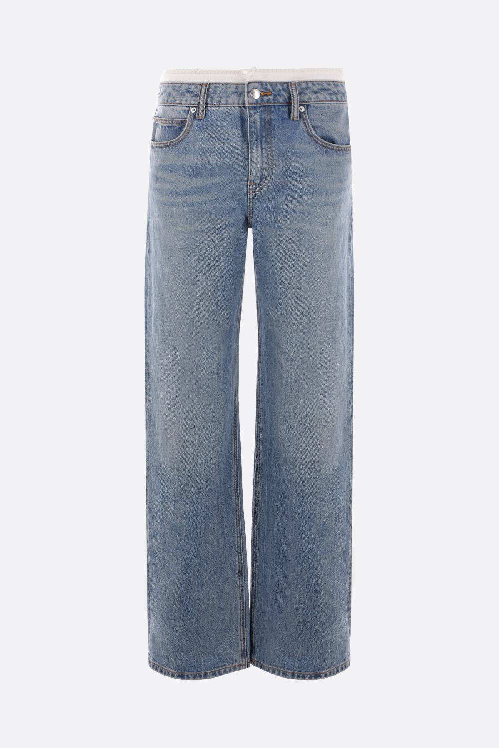ALEXANDER WANG jeans in denim con fascia pointelle