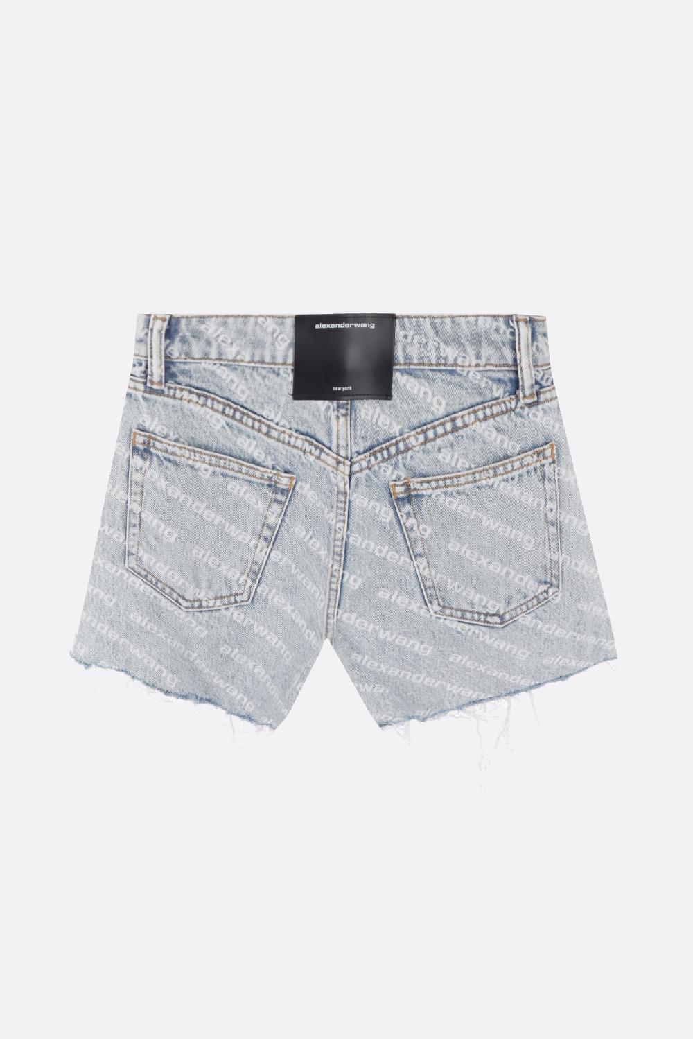 ALEXANDER WANG Shorts In Denim Stampa Logo