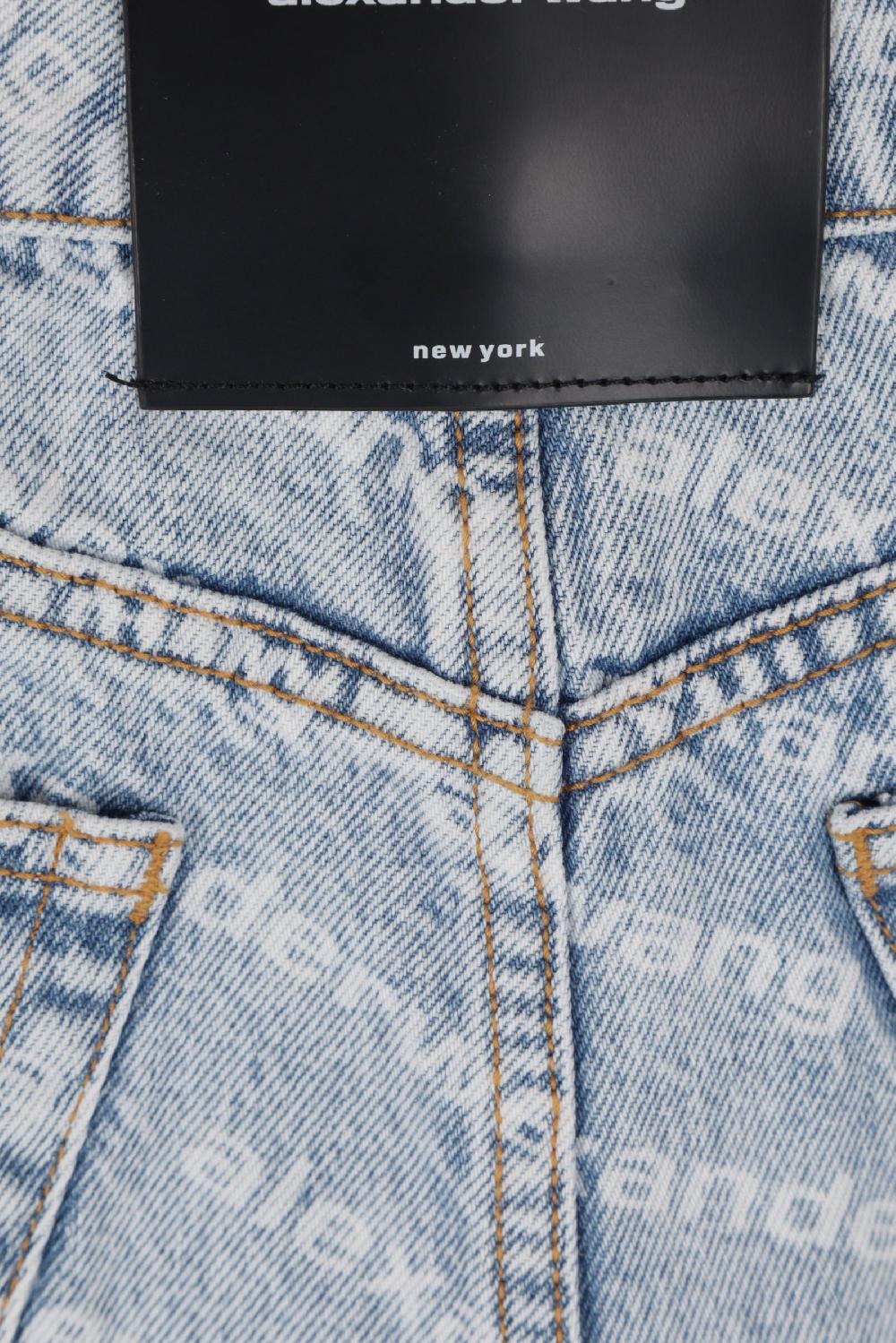 ALEXANDER WANG Shorts In Denim Stampa Logo