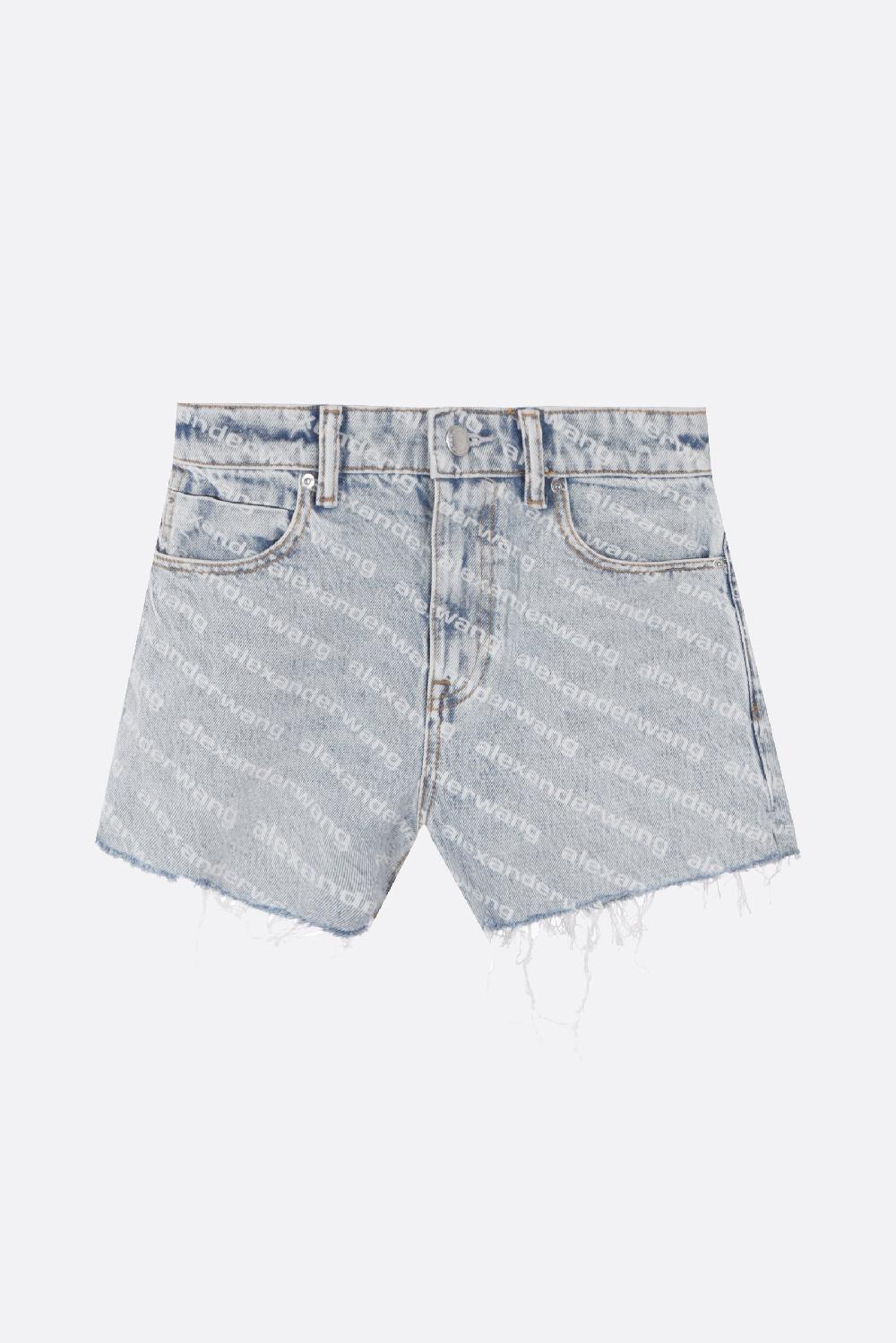 ALEXANDER WANG shorts in denim stampa logo