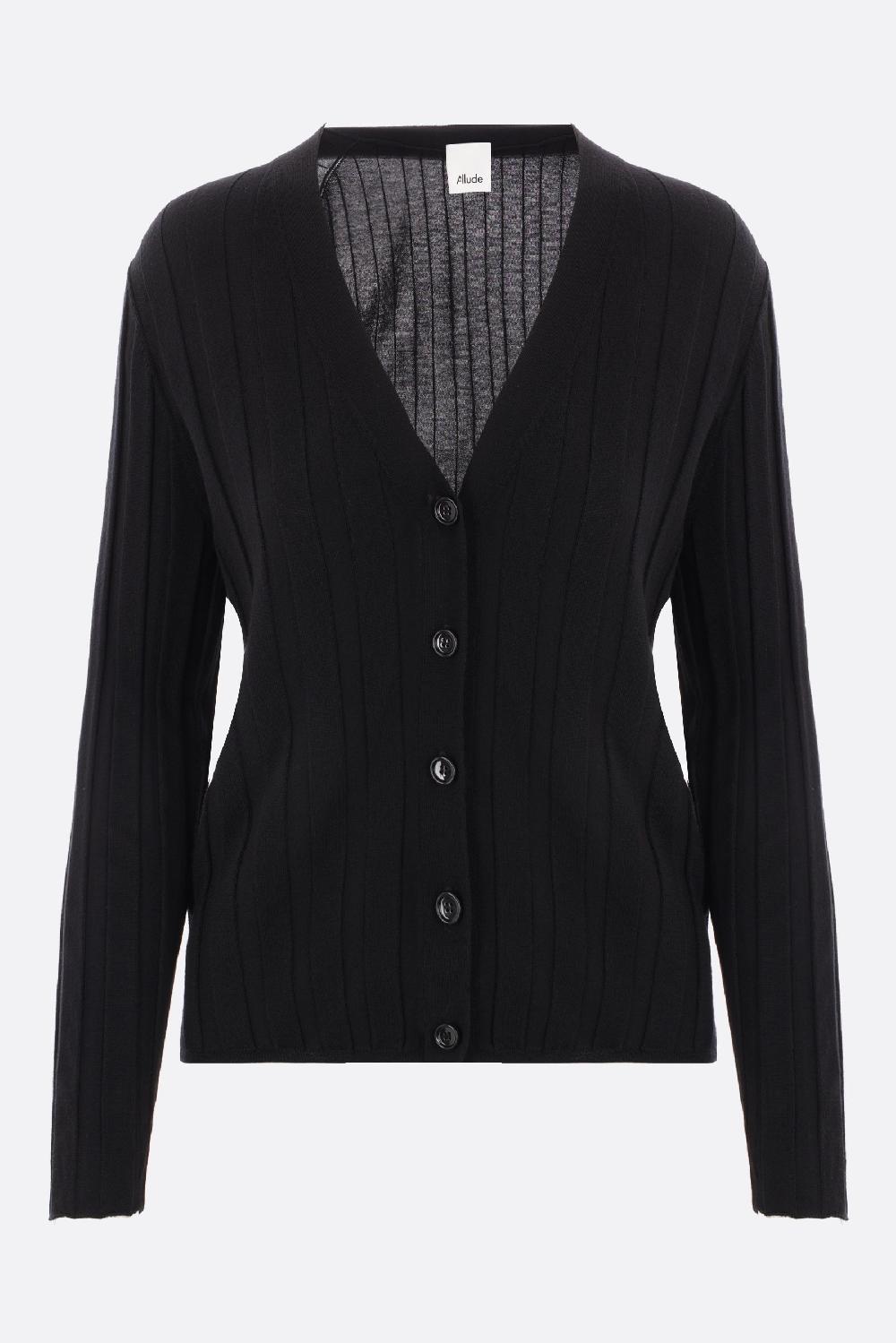 ALLUDE cardigan in lana a costine