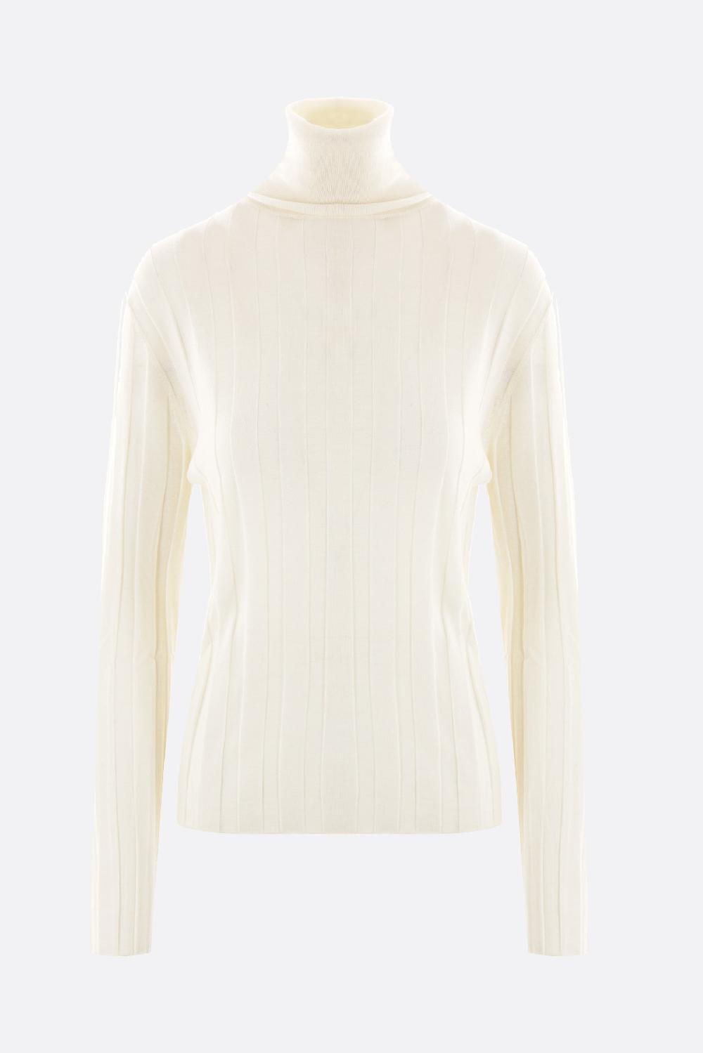 ALLUDE dolcevita in lana a costine