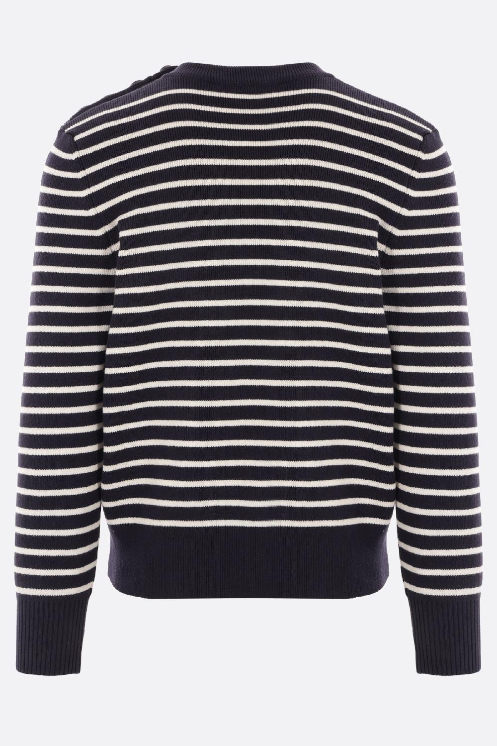 AMI PARIS Pullover In Cotone E Lana A Righe