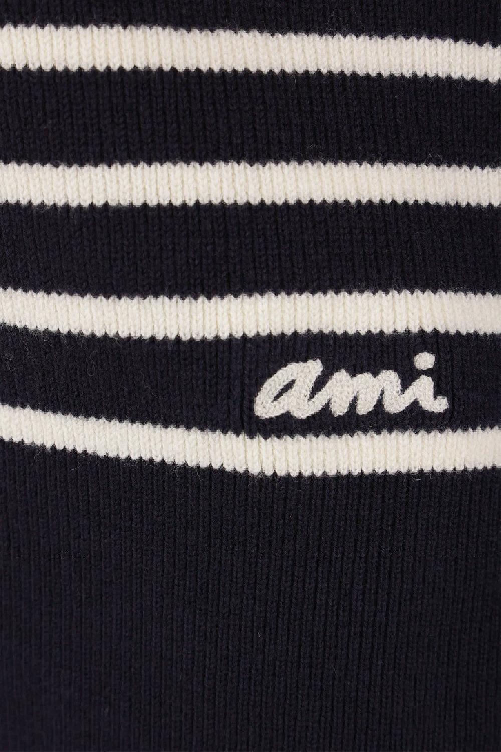 AMI PARIS Pullover In Cotone E Lana A Righe