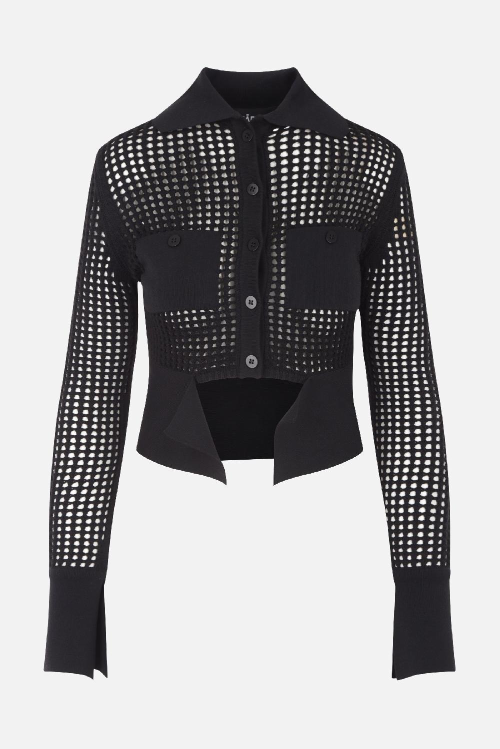 ANDREADAMO cardigan cropped in maglia a rete