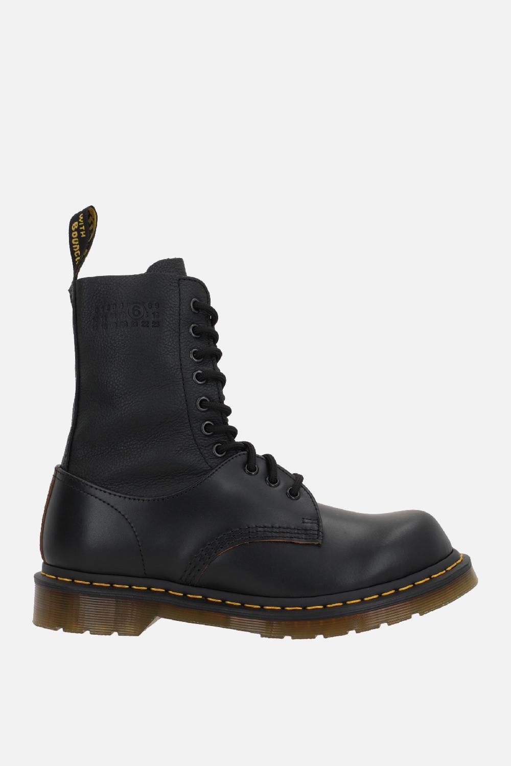 MM6 X DR.MARTENS anfibio 1490 Twist MM6 in pelle liscia e martellata