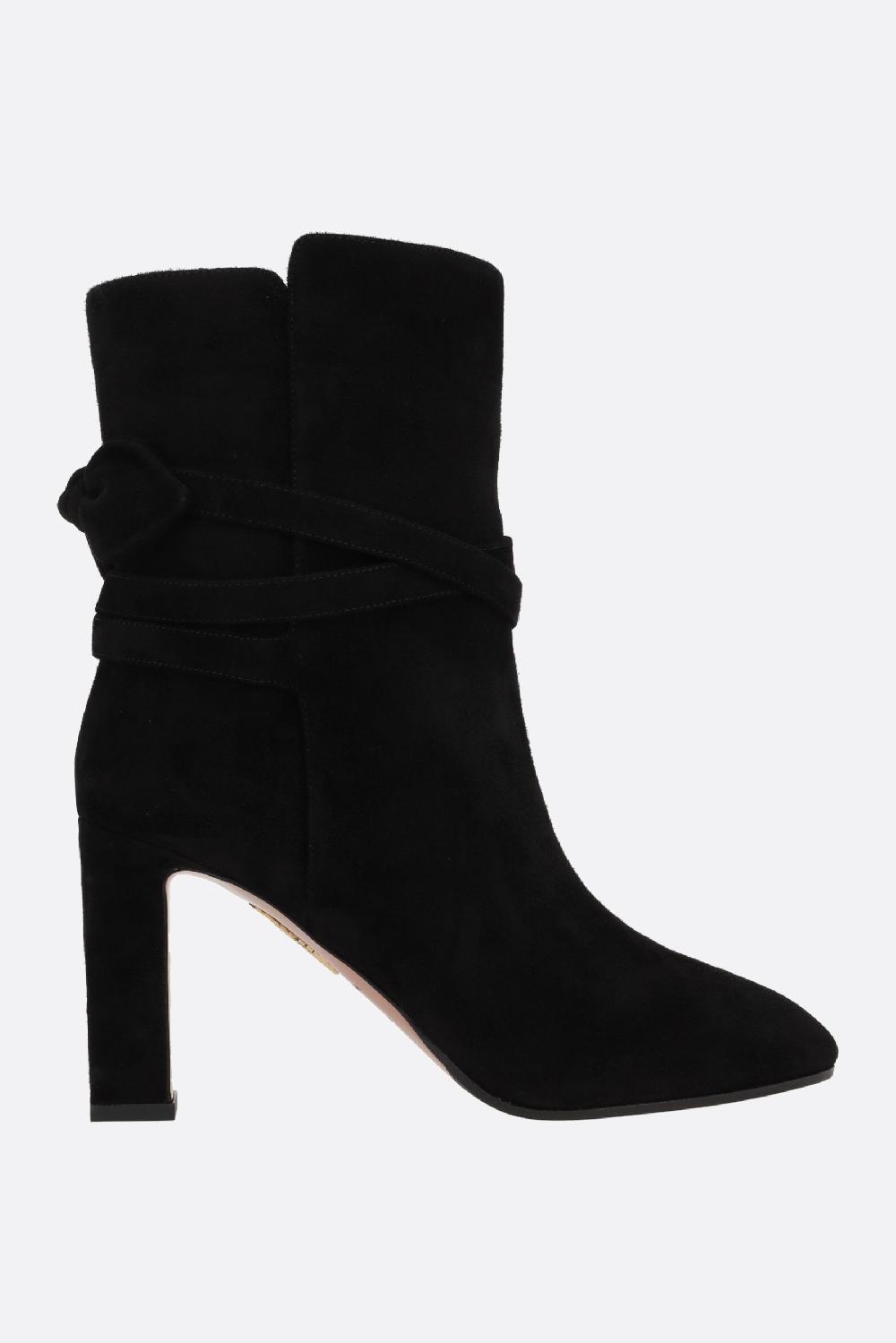 AQUAZZURA stivaletto Very Bow Tie in suede
