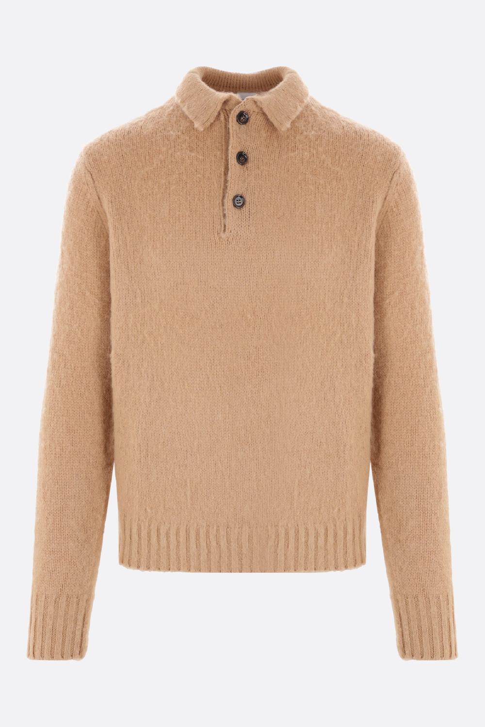 ASPESI Pullover A Polo In Lana Shetland