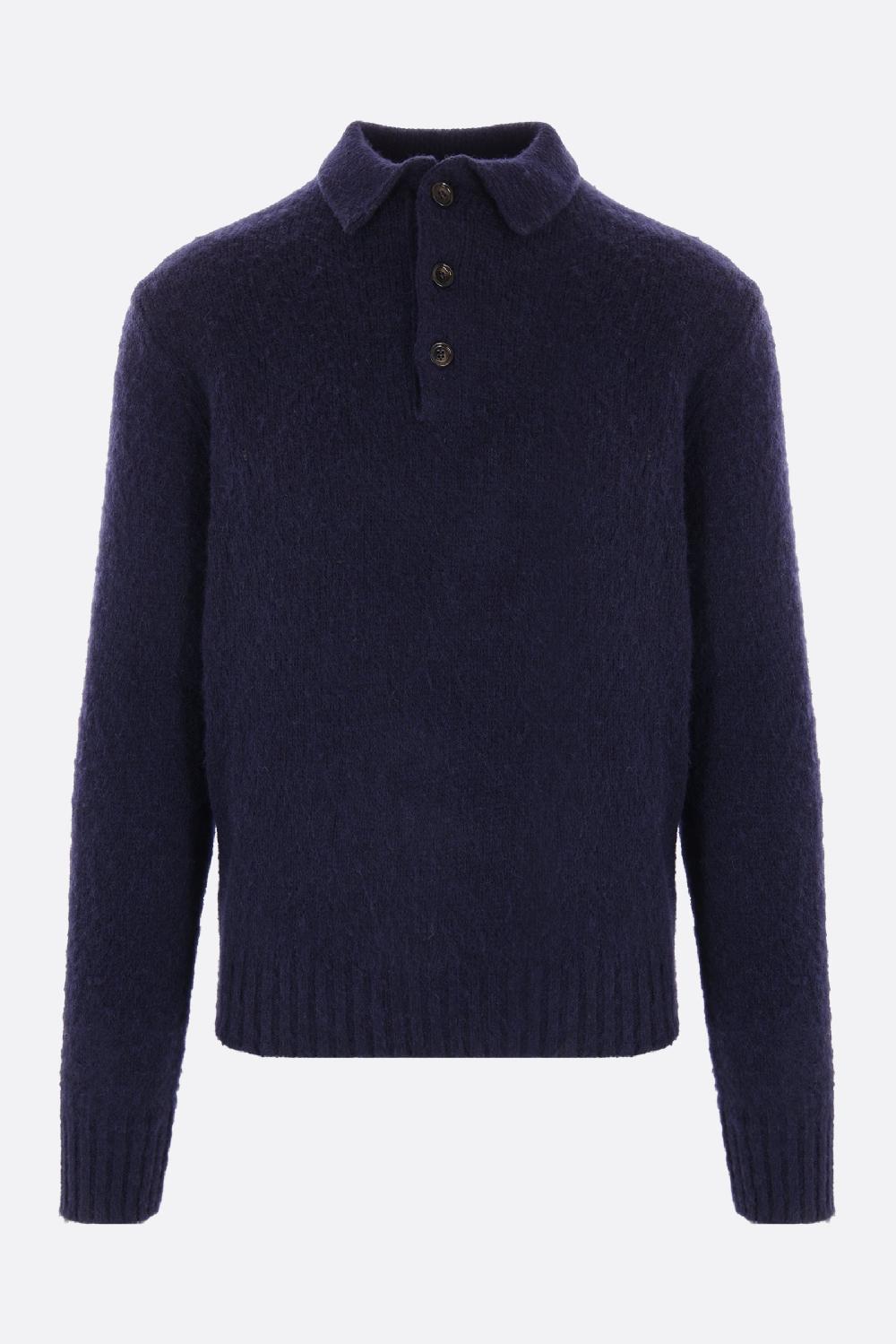 ASPESI Pullover A Polo In Lana Shetland