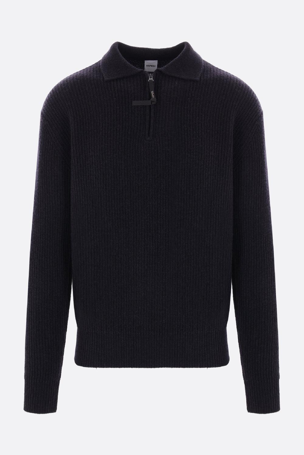 ASPESI Pullover Half-zip In Lana A Coste